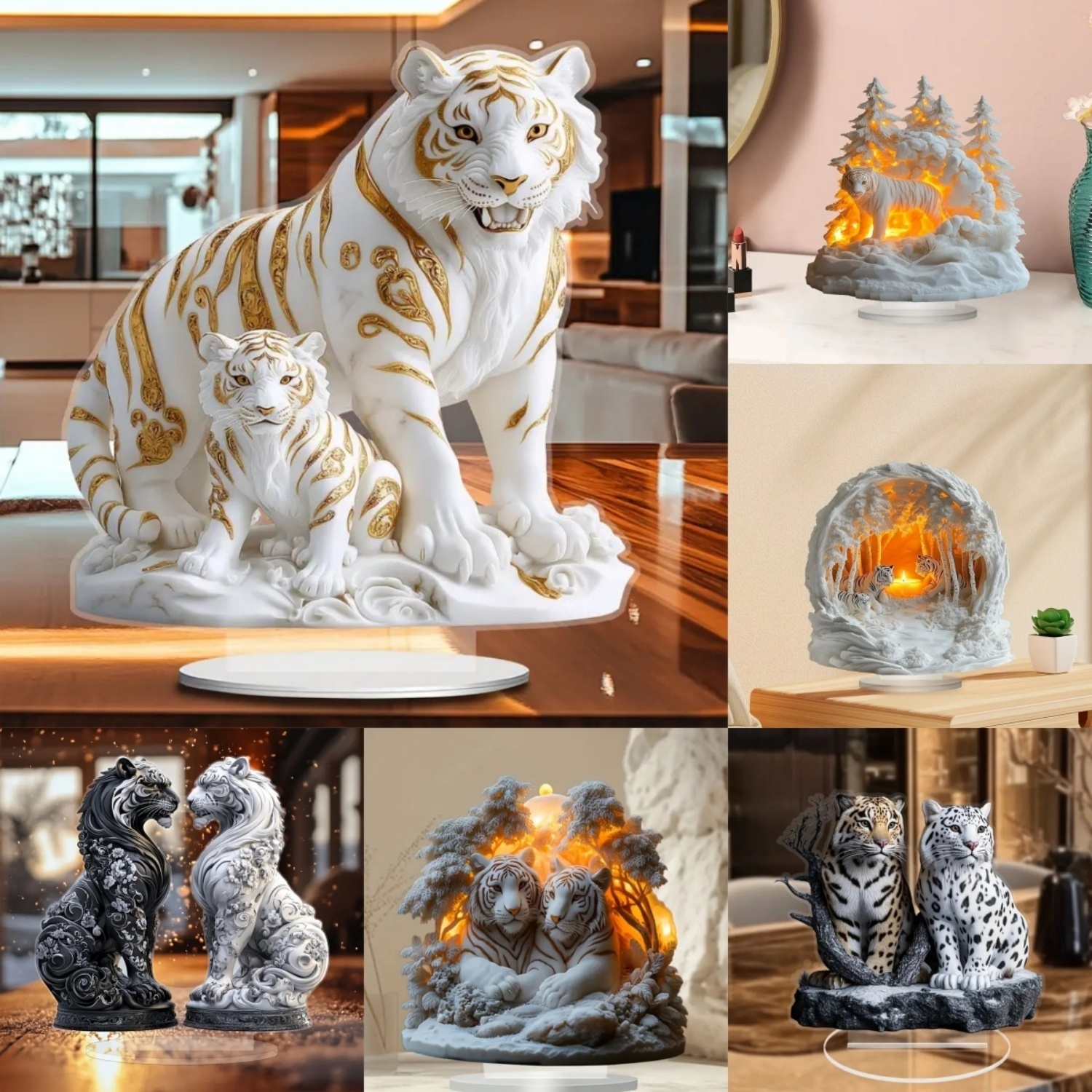 Two Tigers Statue,2D Flat Anim – Office Furniture Used Bewertung und Preis