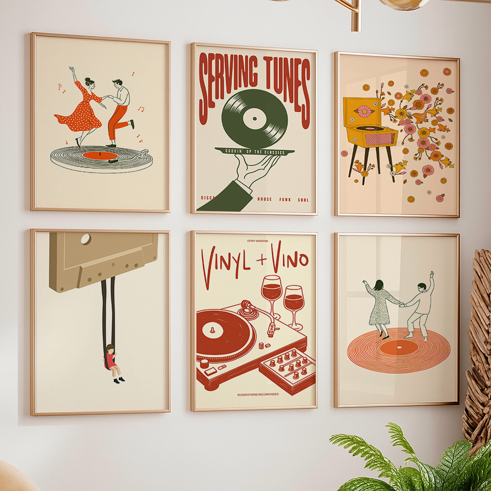 1pc Vintage Music Canvas Poste – Office Furniture Used Bewertung und Preis