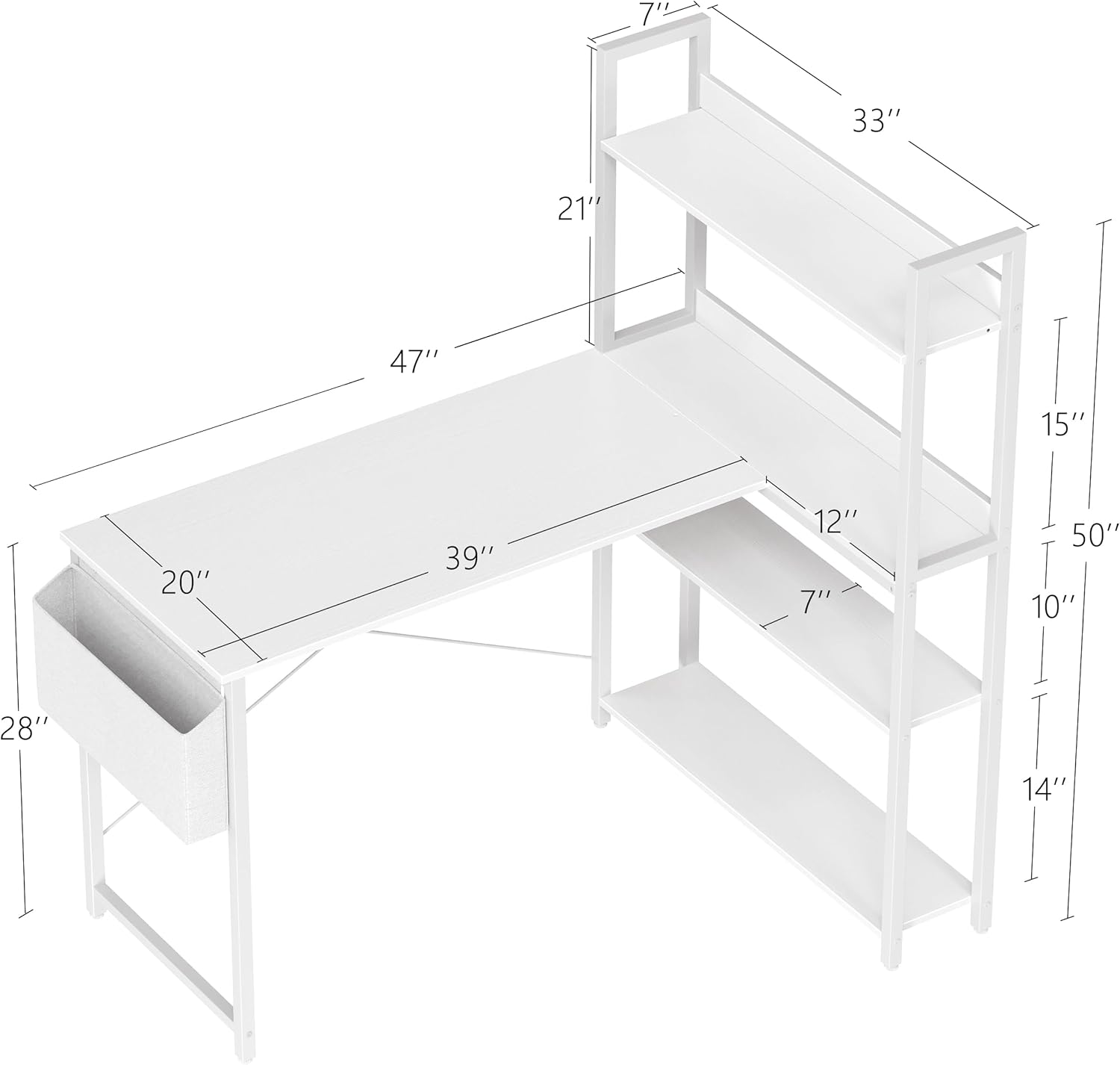 47 Inch Computer Desk with Boo – Office Furniture Commercial Bewertung und Preis