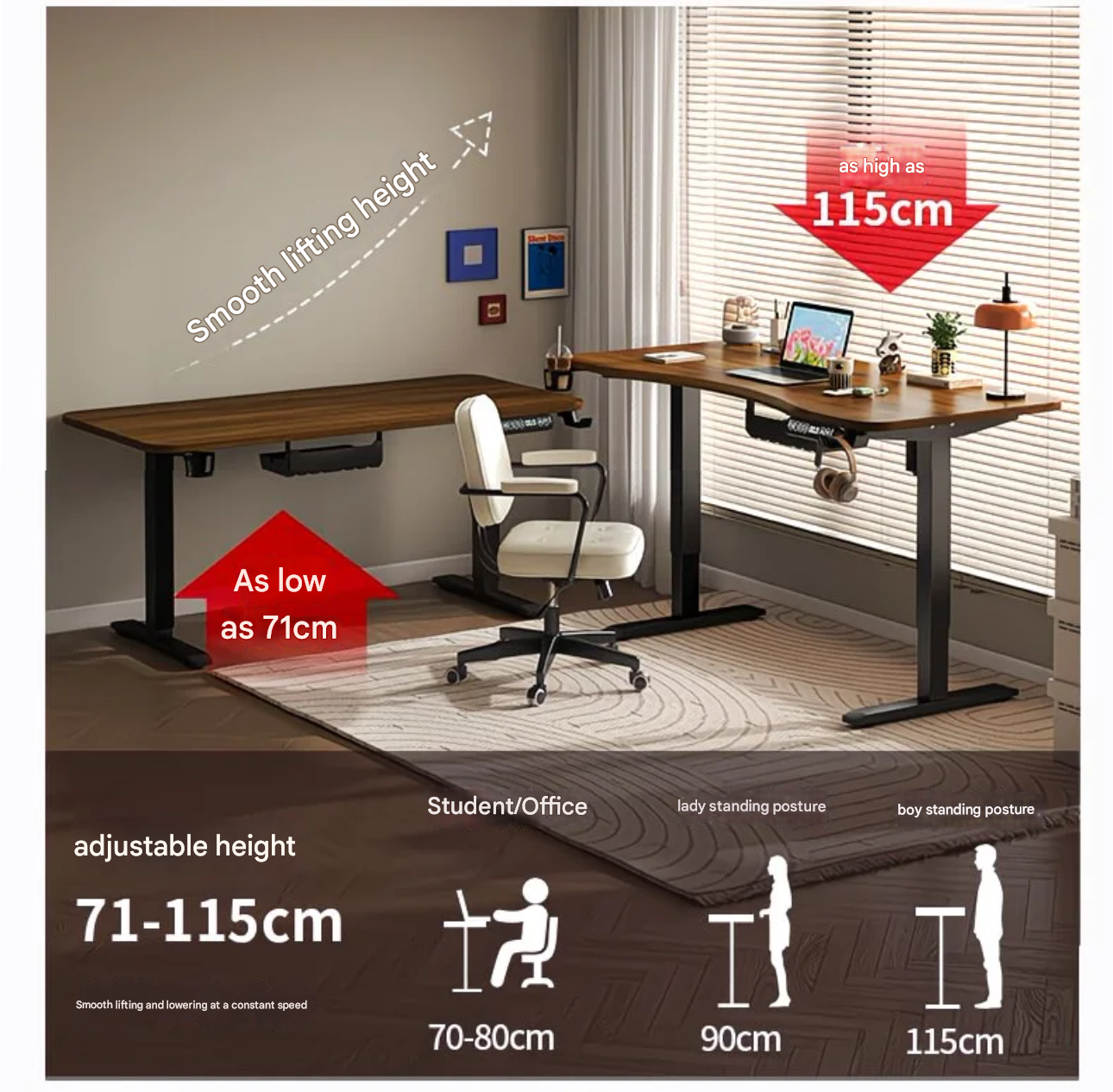 80/100/120/140cm Height Adjust – Office Furniture Commercial Bewertung und Preis